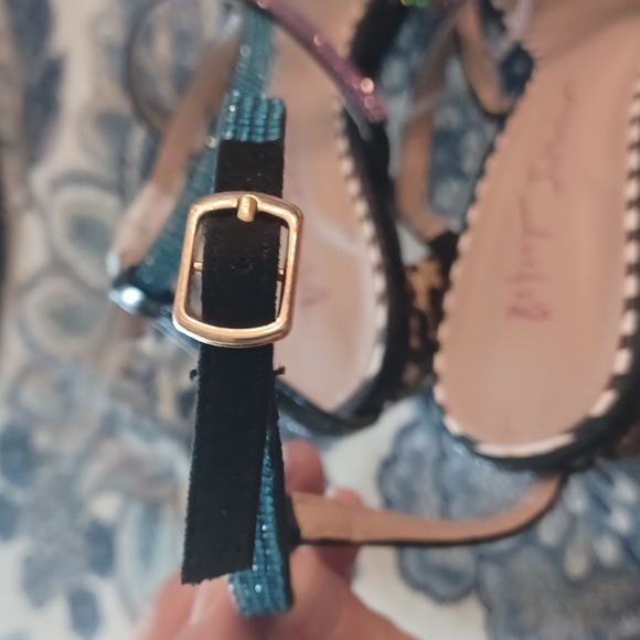 BETSEY JOHNSON Graviti Embellished Leopard Print Block Heel Sandal Size 7.5 NEW - Picture 7 of 14